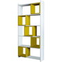 Hanah Home Estantería Bohemia con Estantes Reubicables Blanco y Amarillo